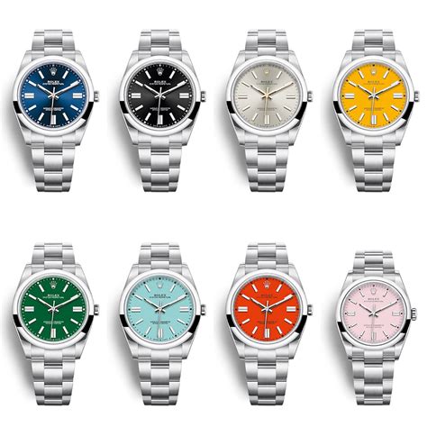 rolex oyster perpetual band size|rolex oyster color chart.